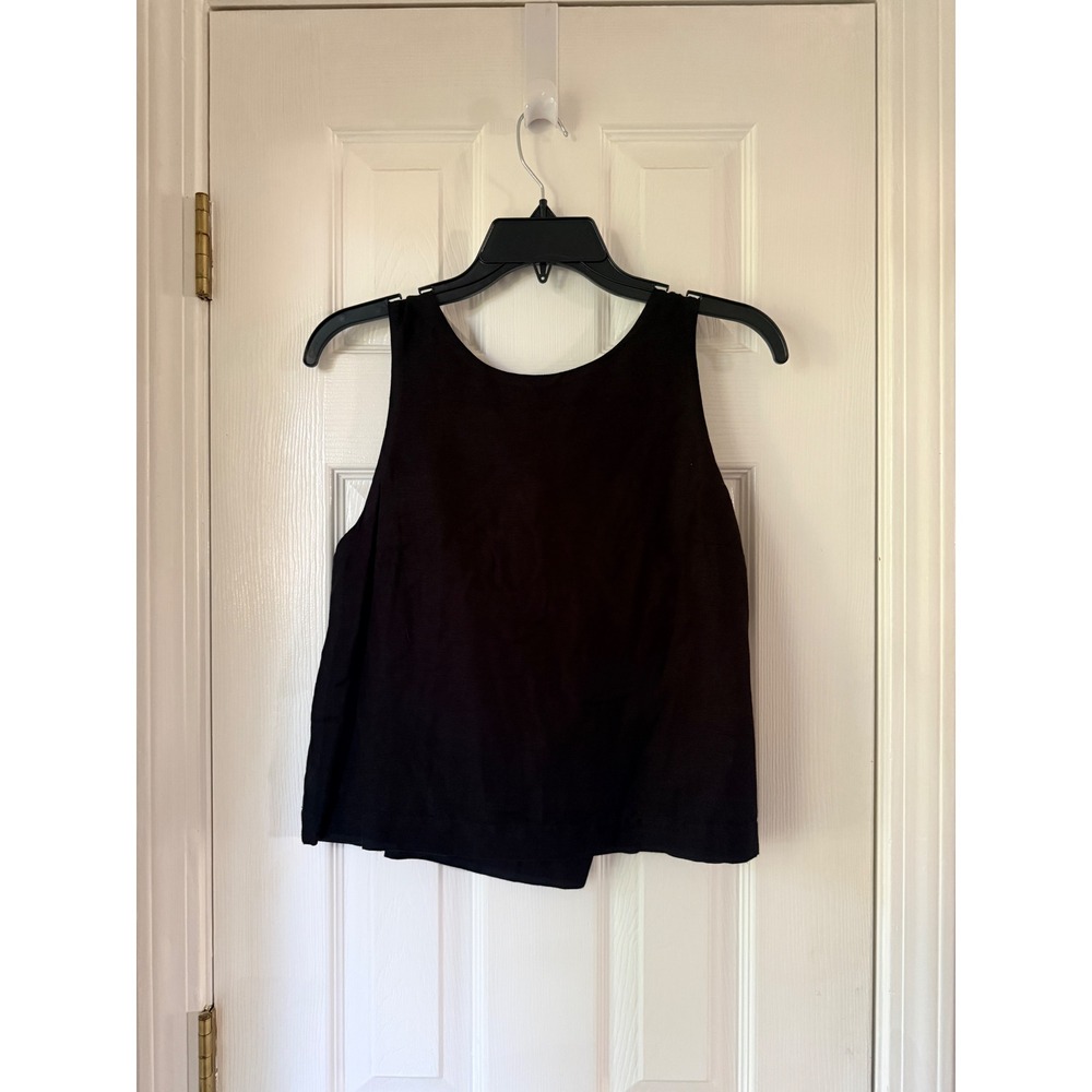 French Connection‎ Black Open Back Tie Knot Sleeveless Top 72YCO Size 6 NWT